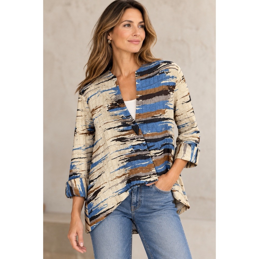 IC By Connie K Artsy Abstract One Button Jacket Size X L